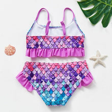 Load image into Gallery viewer, Teenager Girls Swimwear Two pieces Girls Swimsuit High quality Kids Bikini Sets Children Beach Wear Girls Two Piece Bikini Swimsuits Striped Ruffle Swimwear Bathing Suit Set