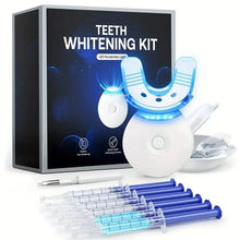 Load image into Gallery viewer, Teeth Whitening Gel Kit with 6 Teeth Cleaning Gel + 2 Dental Trays + Cleaning Led Light
