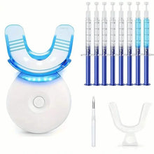 Load image into Gallery viewer, Teeth Whitening Gel Kit with 6 Teeth Cleaning Gel + 2 Dental Trays + Cleaning Led Light