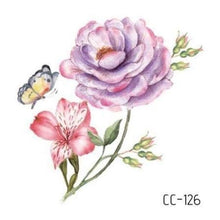 Load image into Gallery viewer, Temporary 3D Rose Flower Tattoos Sticker Body Art Tattoo Sticker Waterproof Luxury Tattoo Rose Lotus Flower Fashion Sticker For Womens