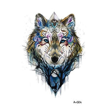 Load image into Gallery viewer, Temporary Animal Head Wolf Design Waterproof Body Sticker Fashion Tattoo For Womens Mens