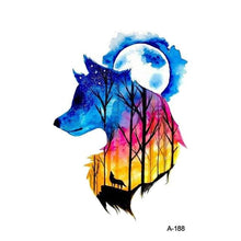 Load image into Gallery viewer, Temporary Animal Head Wolf Design Waterproof Body Sticker Fashion Tattoo For Womens Mens