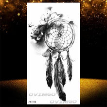 Load image into Gallery viewer, Temporary Lotus Flower Sticker Tattoo Fake Black Elegant Flower Design Women Body Art Fake Arm Tattoo Stickers For Womens