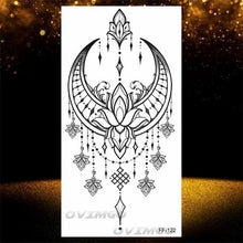 Load image into Gallery viewer, Temporary Lotus Flower Sticker Tattoo Fake Black Elegant Flower Design Women Body Art Fake Arm Tattoo Stickers For Womens