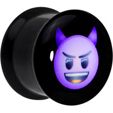 Load image into Gallery viewer, 9/16 Licensed Purple Devil emoji Acrylic Double Flare Plug Set