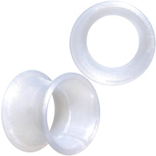 Load image into Gallery viewer, Thin Flexible White Silicone Tunnel Plug Set 6mm to 25mm