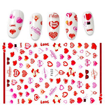 Load image into Gallery viewer, The New 3D Nail Sticker Cool English Letter stickers for nail Foil Love Heart Design Fashion Manicure Stickers Girls Manicure Decoration Nail Art Supplies 3D Self-Adhesive Nail Decals Designer Nail Stickers for Acrylic Nails