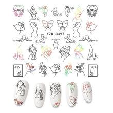 Load image into Gallery viewer, The New 3D Nail Sticker Cool English Letter stickers for nail Foil Love Heart Design Nails Accessories Fashion Manicure Sticker Stickers Girls Manicure Decoration Nail Art Supplies 3D Self-Adhesive Nail Decals Designer Nail Stickers for Acrylic Nails