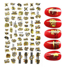 Load image into Gallery viewer, The New 3D Nail Sticker Cool English Letter stickers for nail Foil Love Heart Design Nails Accessories Fashion Manicure Sticker Stickers Girls Manicure Decoration Nail Art Supplies 3D Self-Adhesive Nail Decals Designer Nail Stickers for Acrylic Nails