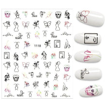 Load image into Gallery viewer, The New 3D Nail Sticker Cool English Letter stickers for nail Foil Love Heart Design Nails Accessories Fashion Manicure Sticker Stickers Girls Manicure Decoration Nail Art Supplies 3D Self-Adhesive Nail Decals Designer Nail Stickers for Acrylic Nails