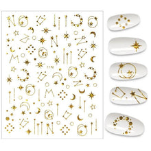 Load image into Gallery viewer, The New 3D Nail Sticker Cool English Letter stickers for nail Foil Love Heart Design Nails Accessories Fashion Manicure Sticker Stickers Girls Manicure Decoration Nail Art Supplies 3D Self-Adhesive Nail Decals Designer Nail Stickers for Acrylic Nails
