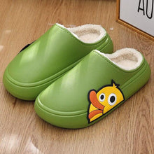 Load image into Gallery viewer, Thick Platform Winter Women Waterproof Non-Slip Home Rubber Slippers Warm Indoor Fur Cotton Women's Cozy Memory Foam Closed Back Slippers Wool-Like Blend Cotton House Shoes
