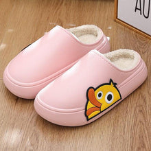 Load image into Gallery viewer, Thick Platform Winter Women Waterproof Non-Slip Home Rubber Slippers Warm Indoor Fur Cotton Women's Cozy Memory Foam Closed Back Slippers Wool-Like Blend Cotton House Shoes