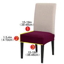 Load image into Gallery viewer, Thick Velvet Seat Cover Chair Slipcovers For Dining Room Chair Protector Chair Cover Elastic Solid Stretch Chair Cover Dining Room Chair Seat Covers Stretch Chair Seat Cushion Slipcovers Furniture Protector