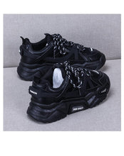 Load image into Gallery viewer, Thick Womens White Sneakers Fashion Shoes Blue Orange Mesh Casual Woman Trainers Lace-Up Platform Sneakers Low Top Trainers Lace Up Platform Sneakers Casual Leather Walking Flatform Sneakers