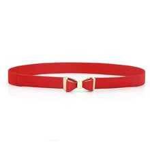 Load image into Gallery viewer, Thin Elastic Stretch Women Buckle Skinny Fashion Belts Metal Leaf Buckle Design Belts For Ladies