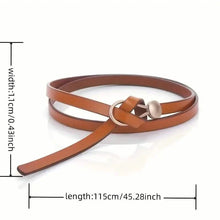 Load image into Gallery viewer, Thin Leather Belt Female Bow Leisure Belts