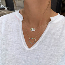 Load image into Gallery viewer, Thin Open Heart Rainbow Necklace