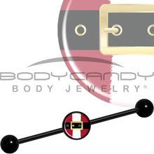 Load image into Gallery viewer, 14G Christmas Santa Suit Black Industrial Barbell 37mm