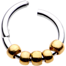 Load image into Gallery viewer, 5/16 Gold Tone Classic Bead Hinged Segment Ring Circular Barbell