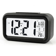 Load image into Gallery viewer, Time and Temperature Digital Table Snooze Alarm Clock LCD Display Bedside Alarm Clock with Snooze Backlight Night Light Date and Temperature Sleep Timer for for Heavy Sleepers Children Wake Up Kids Alarm Clock Night Light for Children Desk Clock