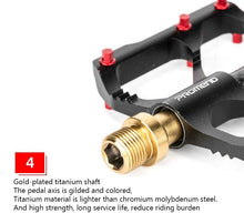 Load image into Gallery viewer, Titanium Bicycle Pedal Titanium Shaft Carbon Tube Bicycle Pedal Mountain Bike 3 Palin Pedal Road Bike Riding Pedal Bicycle Platform Pedals Bicycle Pedal Titanium Shaft Carbon Tube Bicycle Pedal Mountain Bike Pedal Road Bike Riding Pedal