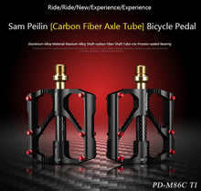 Load image into Gallery viewer, Titanium Bicycle Pedal Titanium Shaft Carbon Tube Bicycle Pedal Mountain Bike 3 Palin Pedal Road Bike Riding Pedal Bicycle Platform Pedals Bicycle Pedal Titanium Shaft Carbon Tube Bicycle Pedal Mountain Bike Pedal Road Bike Riding Pedal