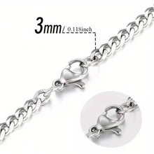 Load image into Gallery viewer, Titanium Stainless Steel Trendy Necklace Cuban Chain with Lobster Clasp