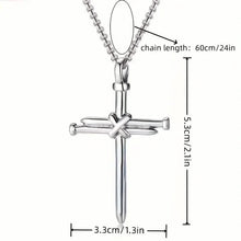 Load image into Gallery viewer, Titanium Steel Casting Steel Nails Cross Men's Pendant Punk Style