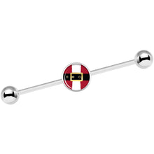 Load image into Gallery viewer, 14G Christmas Santa Suit Industrial Barbell 37mm