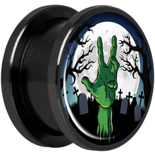 Load image into Gallery viewer, Cemetery Zombie Hand Halloween Black Anodized Plug Set 5/8