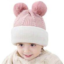 Load image into Gallery viewer, Toddler Fleece Lined Winter Bear Hat