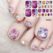 Load image into Gallery viewer, Toe Nail Sticker Wraps Adhesive Decals Toenail Polish Strips DIY Pedicure Foot Decals Manicure Strips Decals Full Wraps Women Glitter Toenail Nail Polish Strips Decals Full Wraps Self Adhesive Toe Nail Tip Full Toe Nail Wraps Feet Decorations