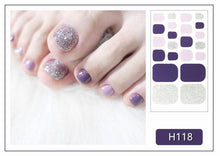 Load image into Gallery viewer, Toe Nail Sticker Wraps Adhesive Decals Toenail Polish Strips DIY Pedicure Foot Decals Manicure Strips Decals Full Wraps Women Glitter Toenail Nail Polish Strips Decals Full Wraps Self Adhesive Toe Nail Tip Full Toe Nail Wraps Feet Decorations