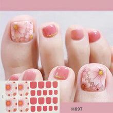 Load image into Gallery viewer, Toe Nail Sticker Wraps Adhesive Decals Toenail Polish Strips DIY Pedicure Foot Decals Manicure Strips Decals Full Wraps Women Glitter Toenail Nail Polish Strips Decals Full Wraps Self Adhesive Toe Nail Tip Full Toe Nail Wraps Feet Decorations