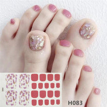 Load image into Gallery viewer, Toe Nail Sticker Wraps Adhesive Decals Toenail Polish Strips DIY Pedicure Foot Decals Manicure Strips Decals Full Wraps Women Glitter Toenail Nail Polish Strips Decals Full Wraps Self Adhesive Toe Nail Tip Full Toe Nail Wraps Feet Decorations