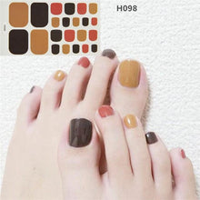 Load image into Gallery viewer, Toe Nail Sticker Wraps Adhesive Decals Toenail Polish Strips DIY Pedicure Foot Decals Manicure Strips Decals Full Wraps Women Glitter Toenail Nail Polish Strips Decals Full Wraps Self Adhesive Toe Nail Tip Full Toe Nail Wraps Feet Decorations