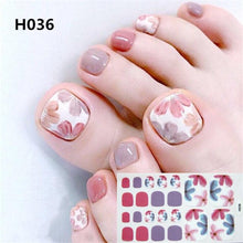 Load image into Gallery viewer, Toe Nail Sticker Wraps Adhesive Decals Toenail Polish Strips DIY Pedicure Foot Decals Manicure Strips Decals Full Wraps Women Glitter Toenail Nail Polish Strips Decals Full Wraps Self Adhesive Toe Nail Tip Full Toe Nail Wraps Feet Decorations