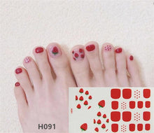 Load image into Gallery viewer, Toe Nail Sticker Wraps Adhesive Decals Toenail Polish Strips DIY Pedicure Foot Decals Manicure Strips Decals Full Wraps Women Glitter Toenail Nail Polish Strips Decals Full Wraps Self Adhesive Toe Nail Tip Full Toe Nail Wraps Feet Decorations
