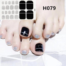 Load image into Gallery viewer, Toe Nail Sticker Wraps Adhesive Decals Toenail Polish Strips DIY Pedicure Foot Decals Manicure Strips Decals Full Wraps Women Glitter Toenail Nail Polish Strips Decals Full Wraps Self Adhesive Toe Nail Tip Full Toe Nail Wraps Feet Decorations