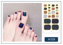 Load image into Gallery viewer, Toe Nail Sticker Wraps Adhesive Decals Toenail Polish Strips DIY Pedicure Foot Decals Manicure Strips Decals Full Wraps Women Glitter Toenail Nail Polish Strips Decals Full Wraps Self Adhesive Toe Nail Tip Full Toe Nail Wraps Feet Decorations