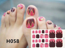 Load image into Gallery viewer, Toe Nail Sticker Wraps Adhesive Decals Toenail Polish Strips DIY Pedicure Foot Decals Manicure Strips Decals Full Wraps Women Glitter Toenail Nail Polish Strips Decals Full Wraps Self Adhesive Toe Nail Tip Full Toe Nail Wraps Feet Decorations