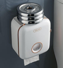 Load image into Gallery viewer, Toilet Paper Holder Stand Wall Mounted Waterproof Paper Towel Dispenser Holder Tissue Box Toilet Roll Holder For Toilet Paper Toilet Paper Roll Holder With Shelf And Drawer Adhesive Bathroom Tissue Box Holder Wall Mount Facial Toilet Tissue Paper Storage