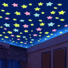 Load image into Gallery viewer, Top Quality 50pcs 3D Stars Glow In The Dark Wall Stickers Luminous Fluorescent Wall Stickers For Kids Baby Room Bedroom Ceiling Home Decor