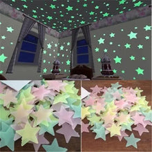 Load image into Gallery viewer, Top Quality 50pcs 3D Stars Glow In The Dark Wall Stickers Luminous Fluorescent Wall Stickers For Kids Baby Room Bedroom Ceiling Home Decor