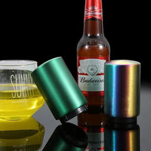 Load image into Gallery viewer, Automatic Beer Bottle Opener Magnet Beer Opener Stainless Steel Push Down Opener Wine Beer Soda Cap Opener Kitchen Accessories
