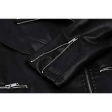 Load image into Gallery viewer, PU Faux Leather Jacket Women Loose Sashes Casual Biker Jackets Outwear Female Tops BF Style Black Leather Jacket Coat