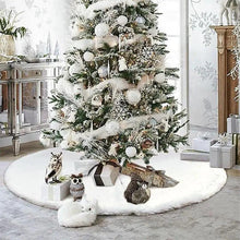Load image into Gallery viewer, White Christmas Tree Skirt Plush Faux Fur Xmas Tree Carpet Merry Christmas Tree Decorations Ornament New Year Home Decor