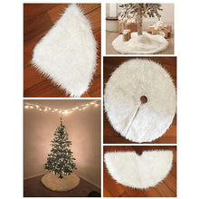 Load image into Gallery viewer, White Christmas Tree Skirt Plush Faux Fur Xmas Tree Carpet Merry Christmas Tree Decorations Ornament New Year Home Decor
