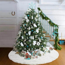 Load image into Gallery viewer, White Christmas Tree Skirt Plush Faux Fur Xmas Tree Carpet Merry Christmas Tree Decorations Ornament New Year Home Decor